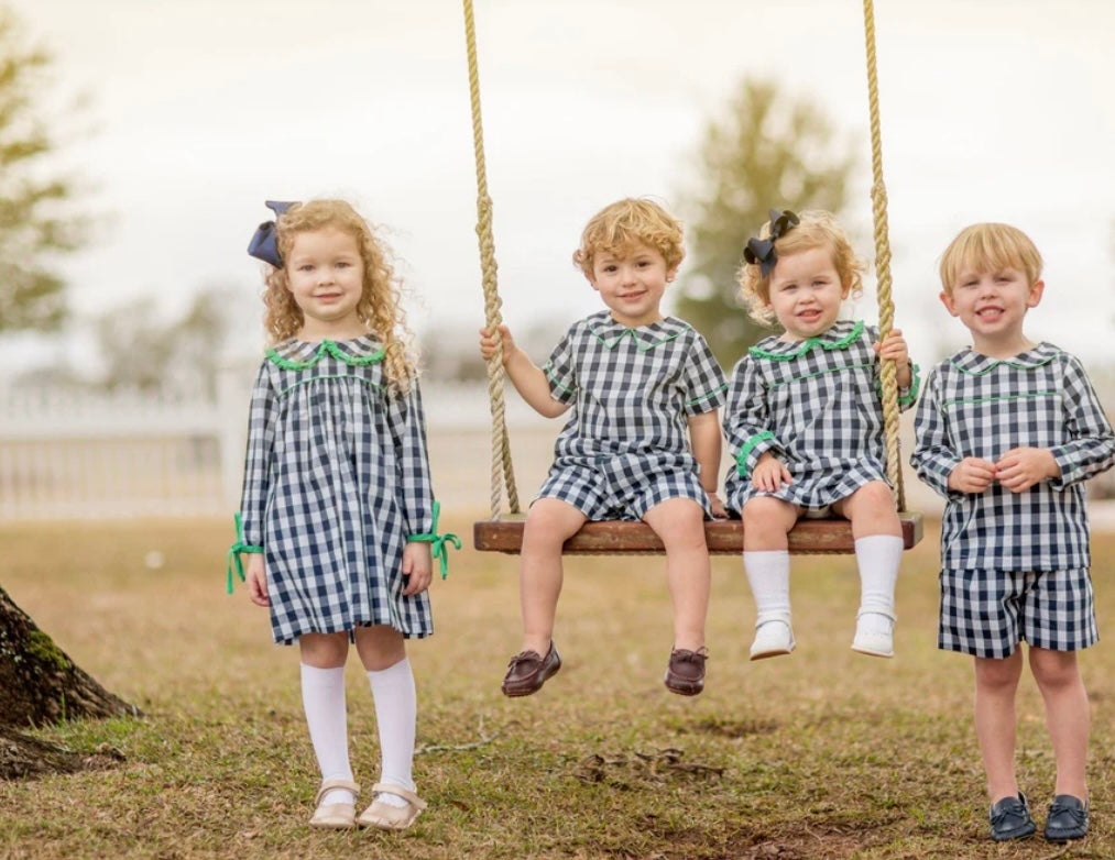 Navy Buffalo Plaid Dress
