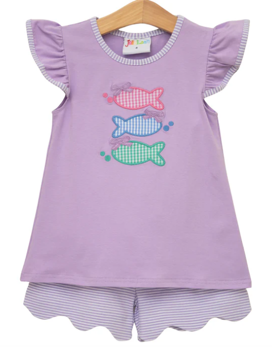 Girls JellyBean One Fish Two Fish Scallop Short Set
