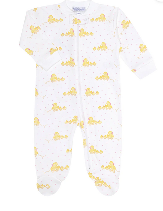 Ducks and Dots Zip Footie