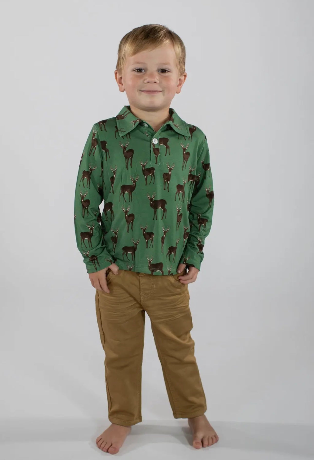 Deer Collared Long Sleeve