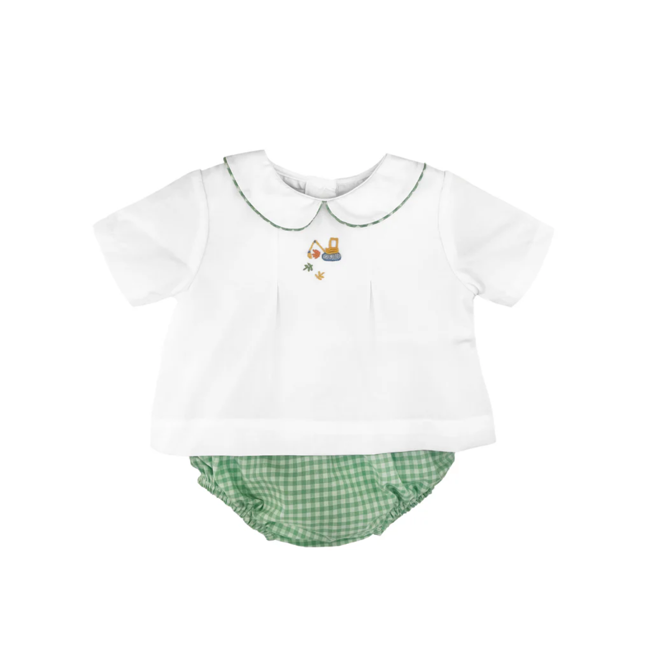 Construction Hand Embroidered Diaper Set