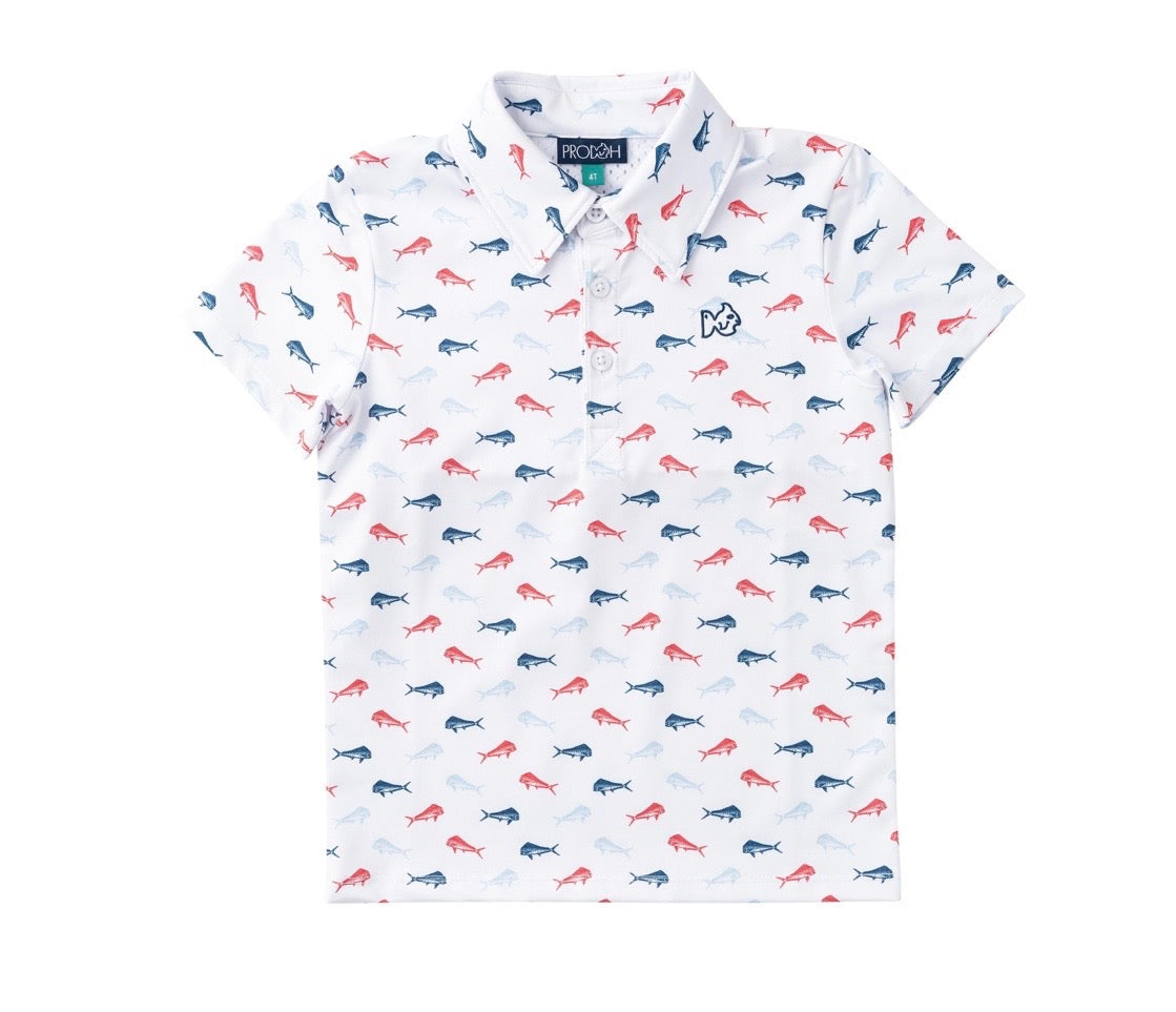 Boys Prodoh American Fish Performance Polo