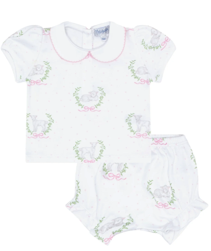 The Little Lamb Wreath Diaper Set