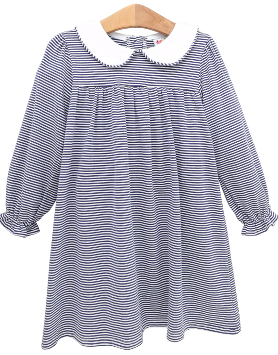 Lottie Dress - Navy Stripe