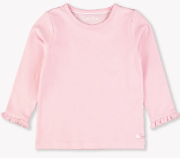 Pink Knit Long Sleeve Ruffle Top