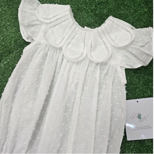 Girls Remember Nguyen White Petal Collar Dress