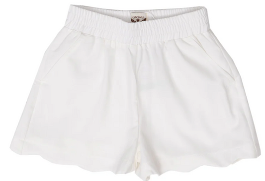 The Oaks White Scalloped Shorts