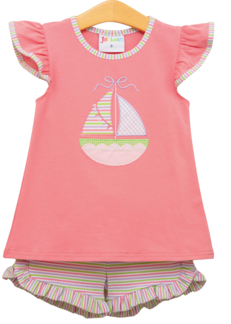 Girls JellyBean Sailin' Away Flutter Short Set