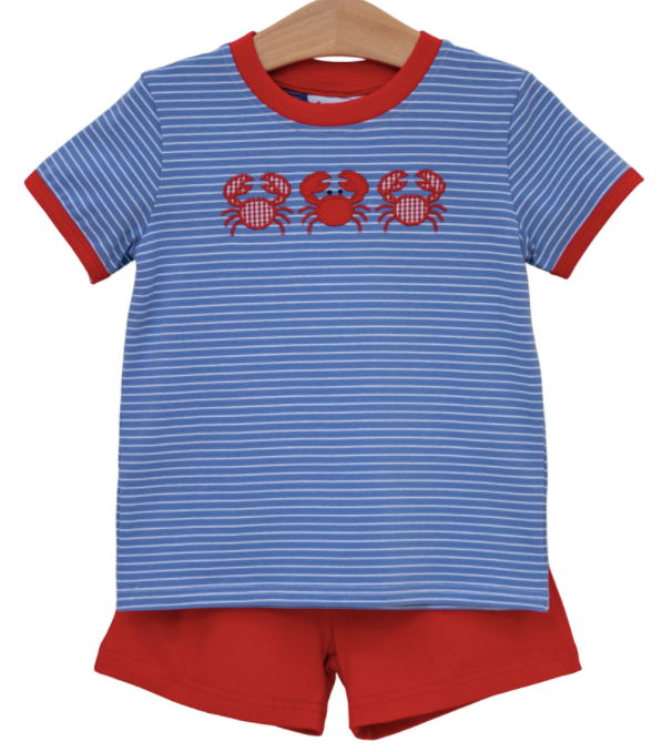 Boys JellyBean Coastal Crab Short Set