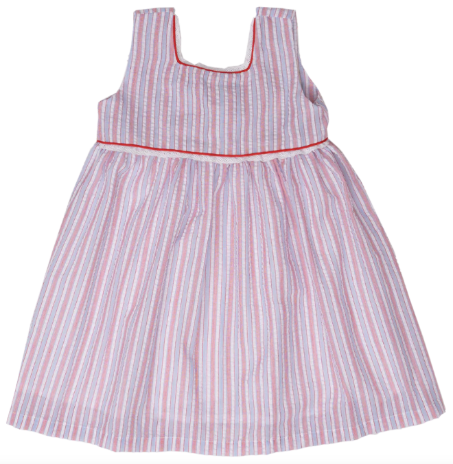 Girls Darby RWB Striped Dress