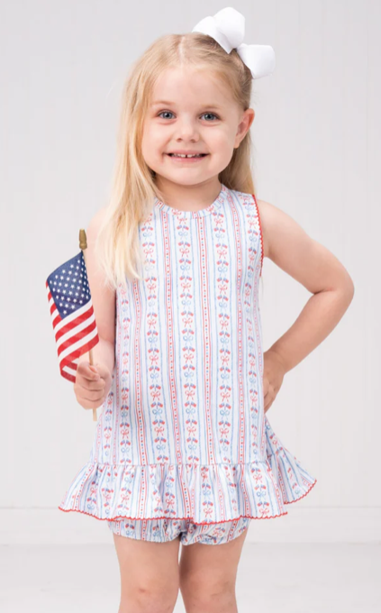 Girls Leanna Stars & Stripes Bloomer Set